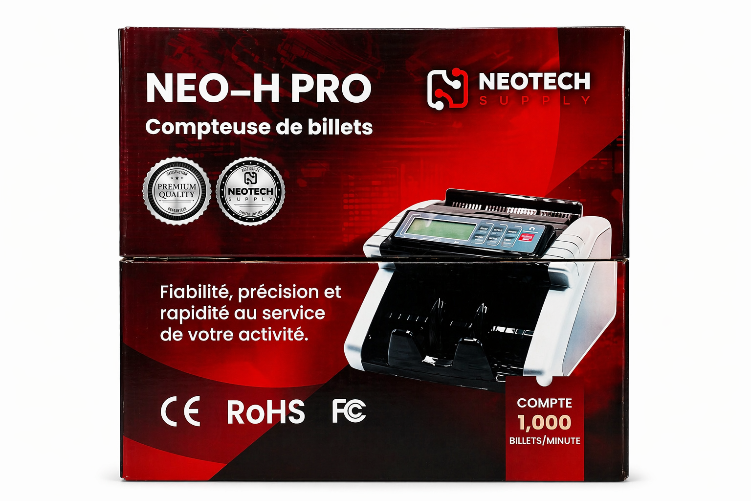 Neo H Pro – Compteuse de Billets Professionnelle avec Détection UV/MG – Image 3