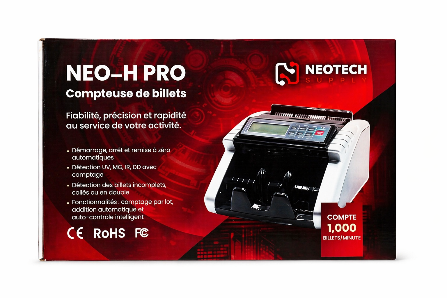 Neo H Pro – Compteuse de Billets Professionnelle avec Détection UV/MG – Image 6